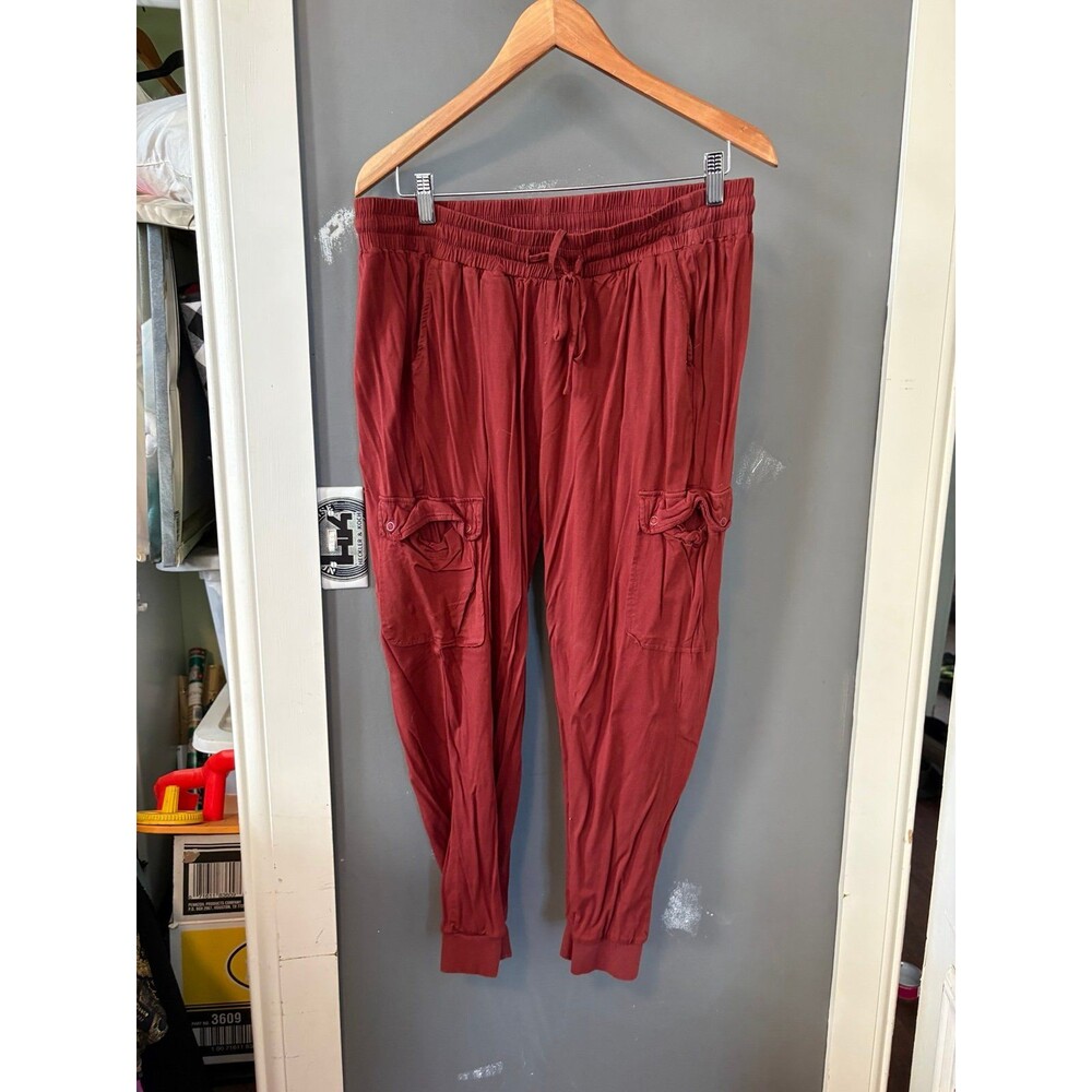 Torrid size 2 dark rust orange, drawstring Chino cargo pants